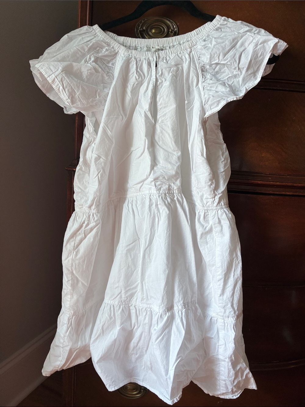 White Tiered Cotton Dress by Day and Moon